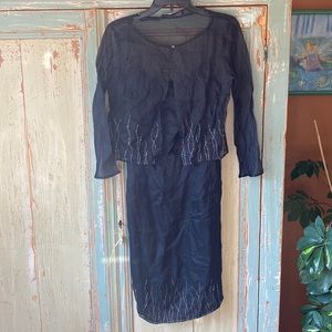 Jasper Conran 2pc silk little black dress